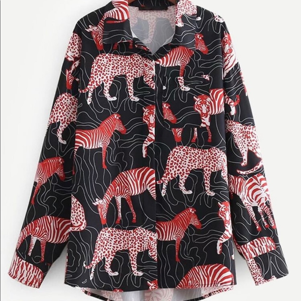 Shein button down blouse